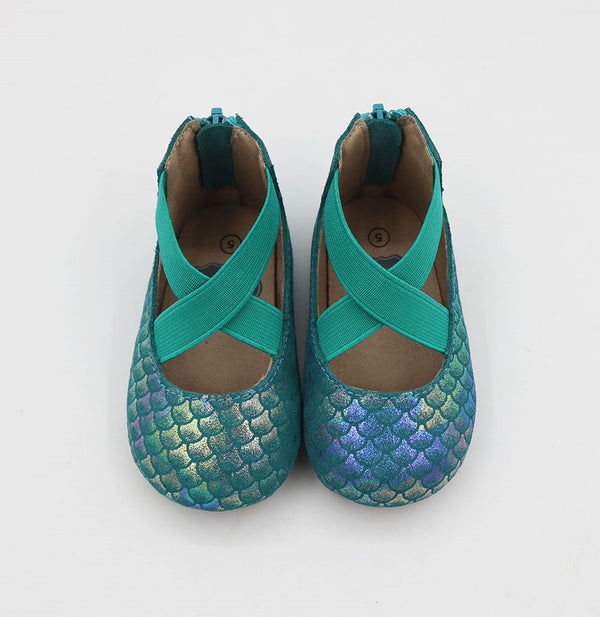 Zipper Ballet - Green/Blue Mermaid Scales