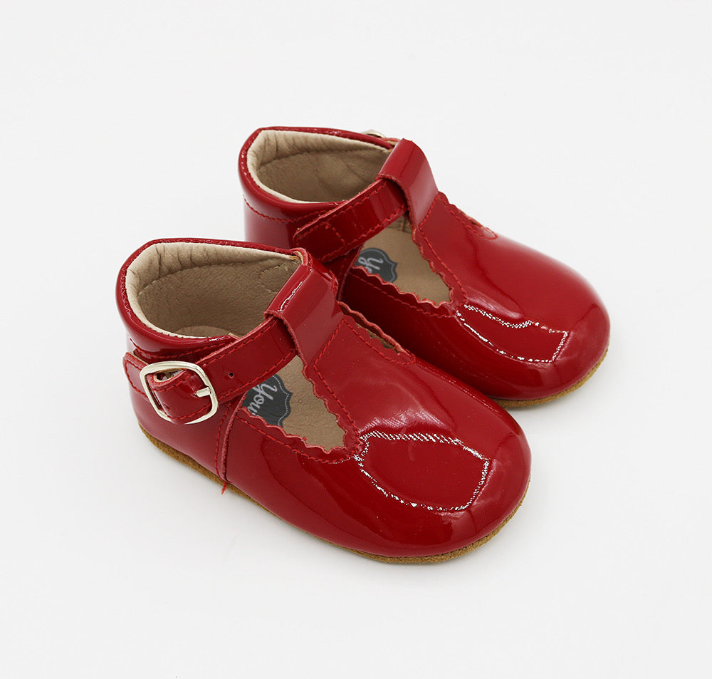 Red patent sales baby shoes